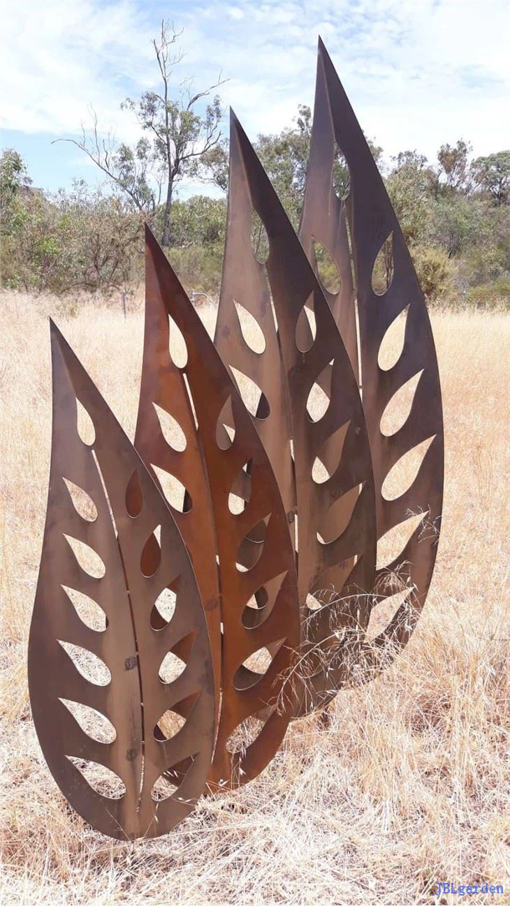 Garden Decorative Corten Steel Leaves Sculpture