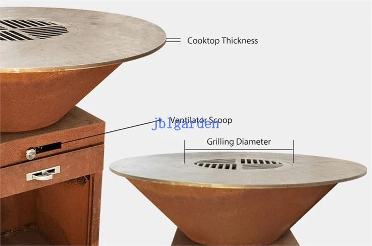 Garden Rusty Metal BBQ GRILL Stove