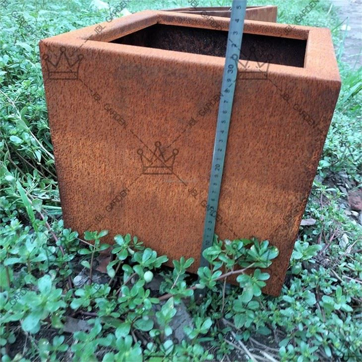 Metallic Series Weathered Steel Planter Box