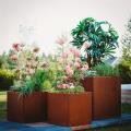 Numbers Rust Corten Flowerpot