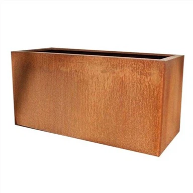 Jardiniera tradițională mare din oțel corten