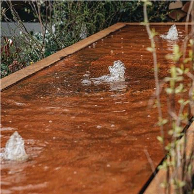 Long Corten Steel Modern Water Feature
