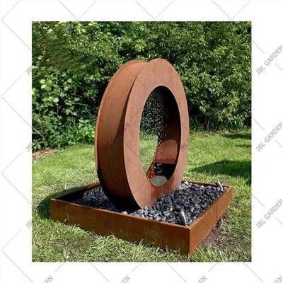 Element de apă de grădină din oțel corten ruginit