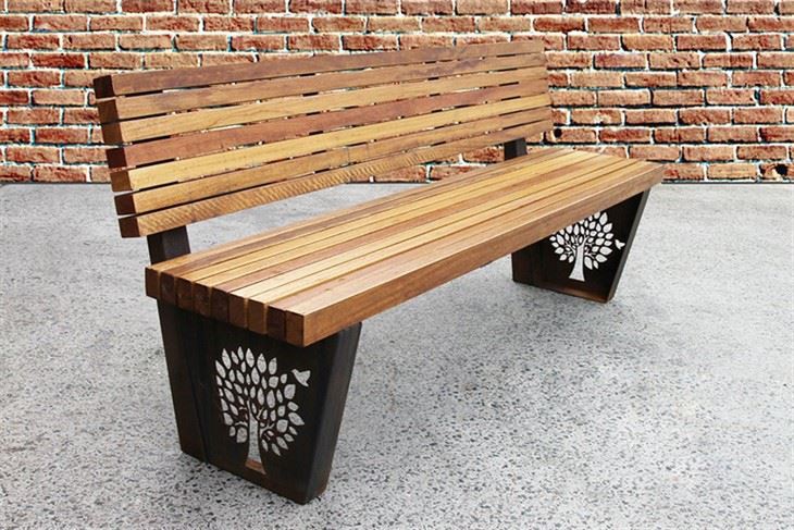 Picior de bancă din oțel corten