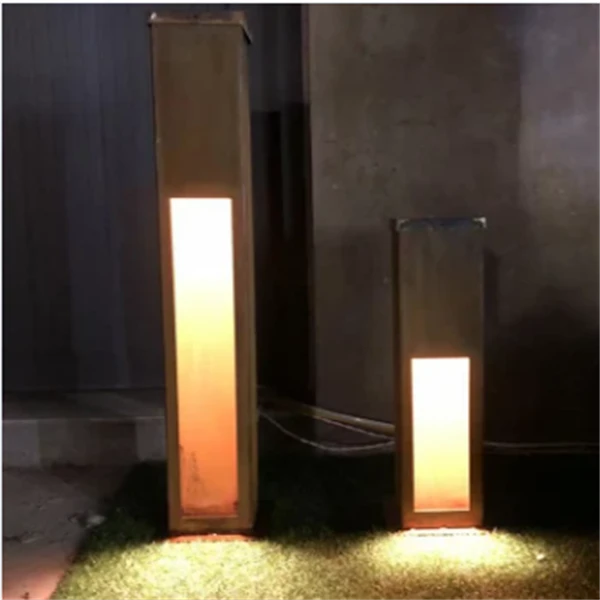 Rusty Steel Bollard Light