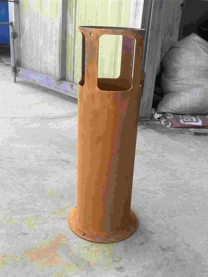 Rusty Steel Bollard Light