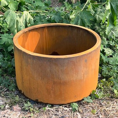 Jardiniera circulară de exterior din oțel corten